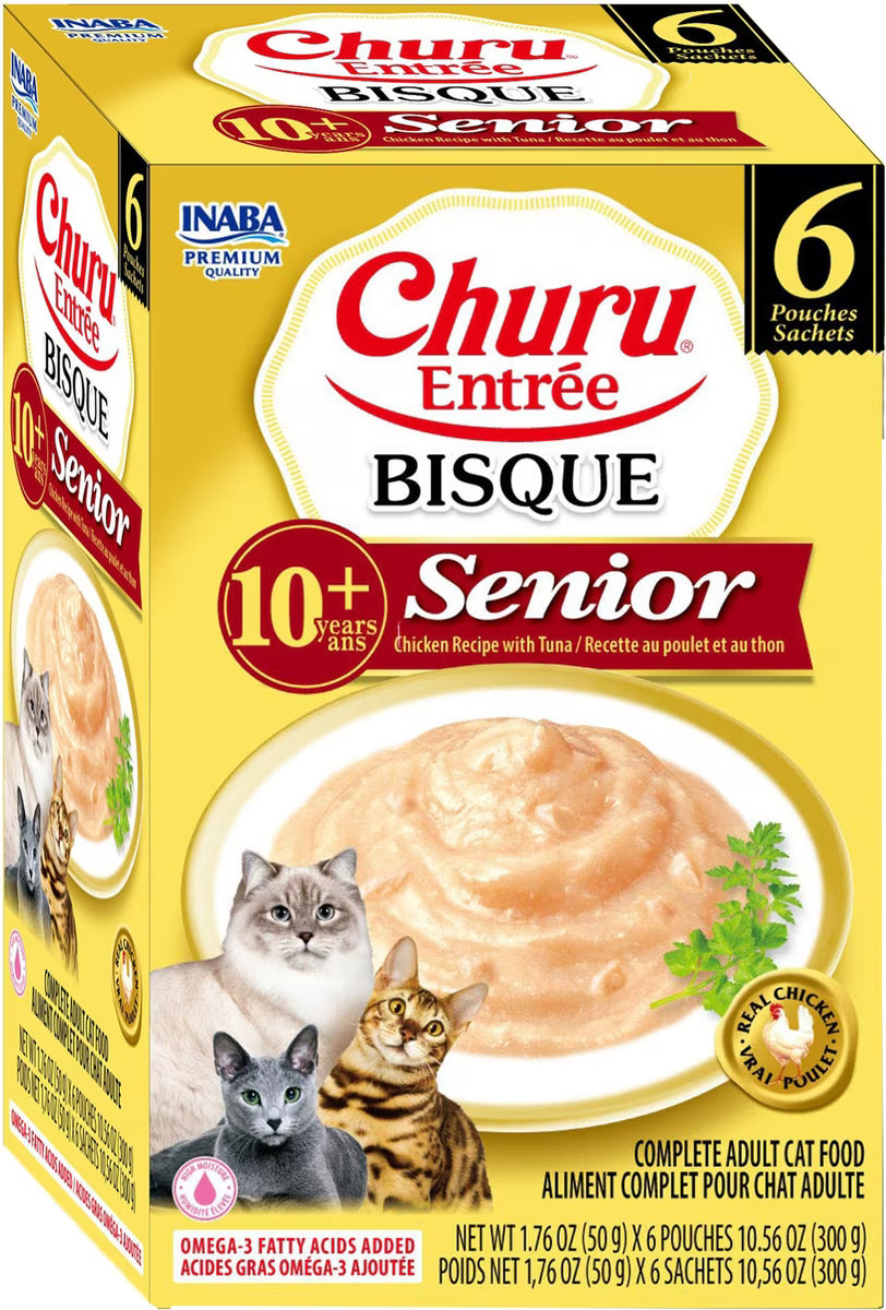 Inaba Churu Entree Bisque Chicken Recipe with Tuna Senior