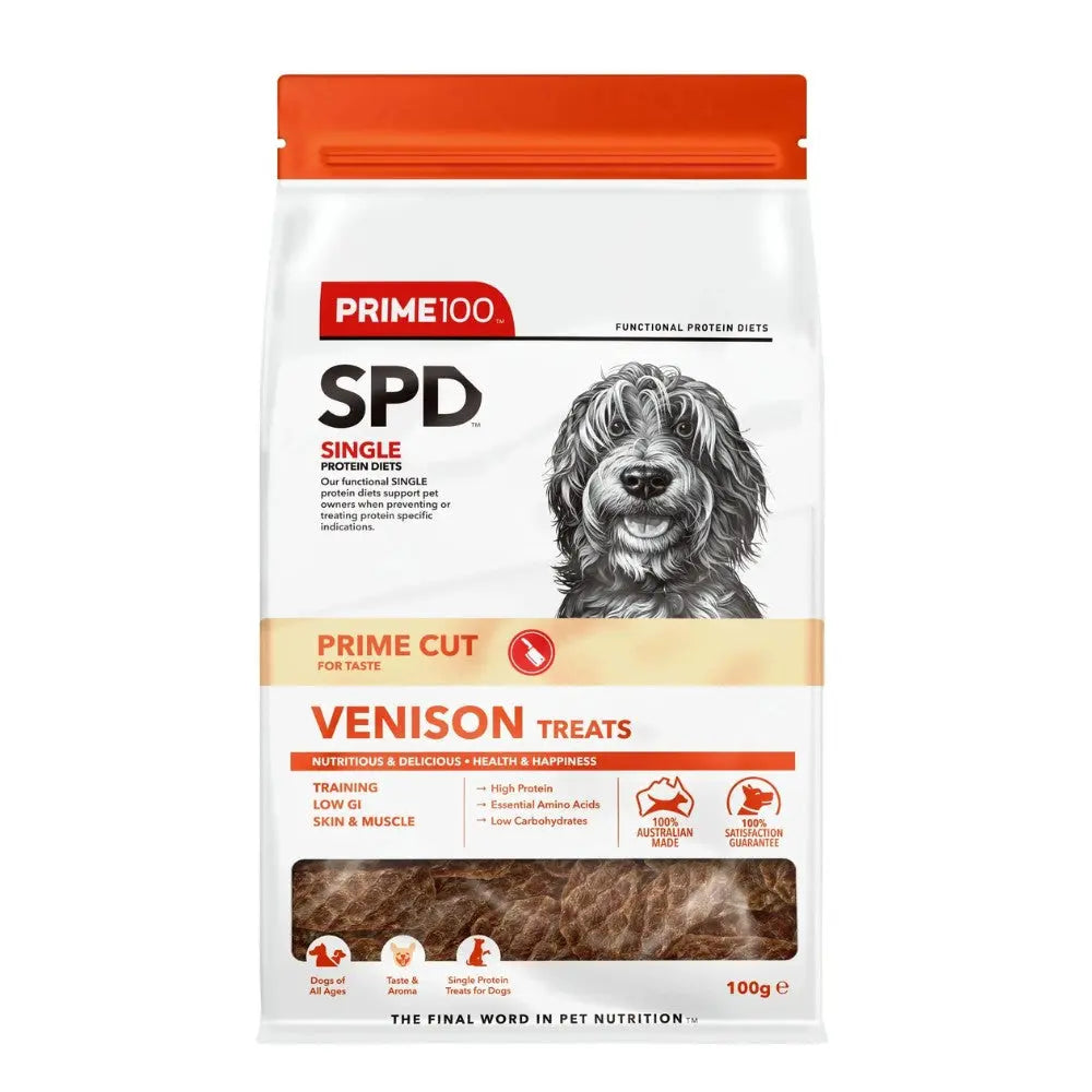 Prime100 SPD Vension Treats for Dogs 100g
