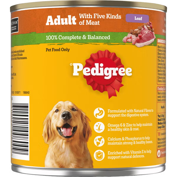 Pedigree Wet Dog Food Can 5 Kinds of Meats 700g – Woonona Petfoods