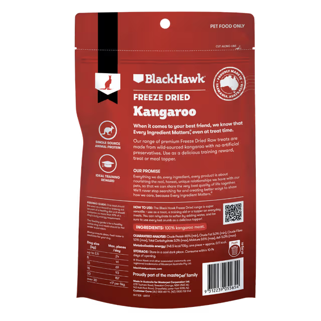 Black Hawk Freeze Dried Dog Treats Kangaroo 40g