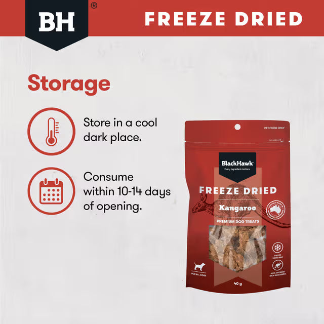 Black Hawk Freeze Dried Dog Treats Kangaroo 40g