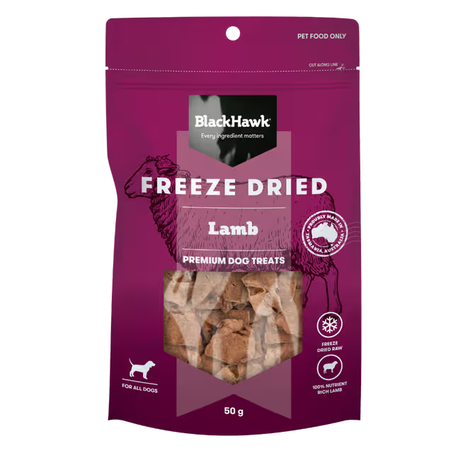 Black Hawk Freeze Dried Dog Treats Lamb 50g