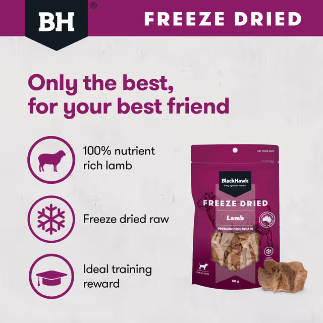 Black Hawk Freeze Dried Dog Treats Lamb 50g