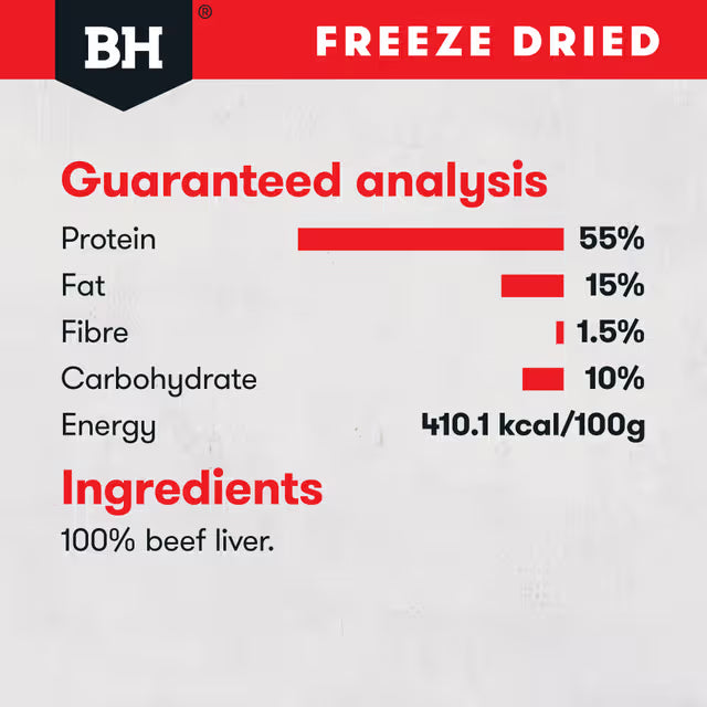 Black Hawk Freeze Dried Dog Treats Beef Liver 50g