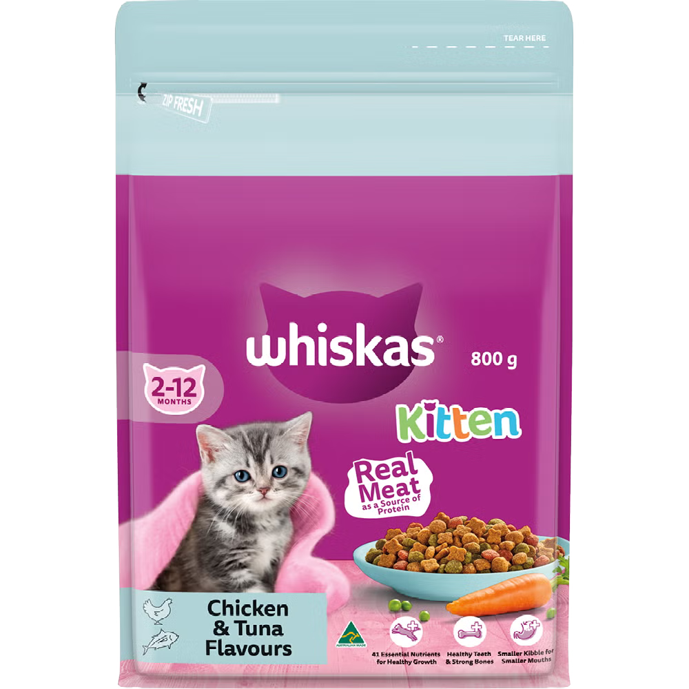Whiskas Dry Kitten Food Chicken & Tuna 800g