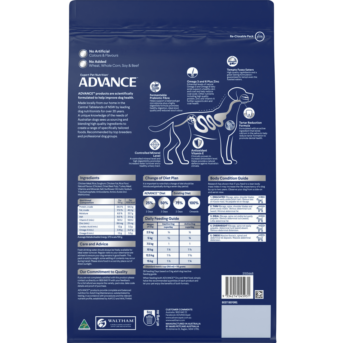Advance Dry Dog Food Adult Small and Toy Breed Chicken - Woonona Petfoods