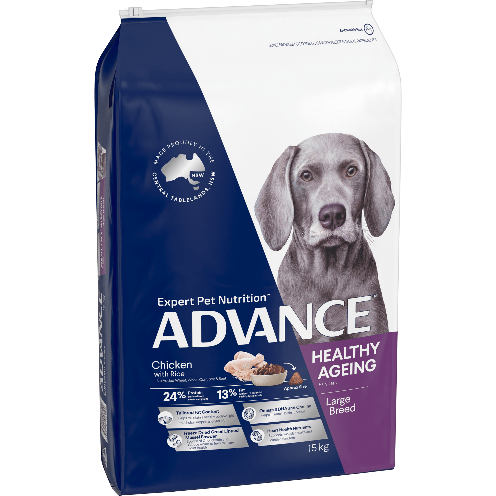 Advance Dry Dog Food Healthy Age Large Breed Chicken 15kg - Woonona Petfoods