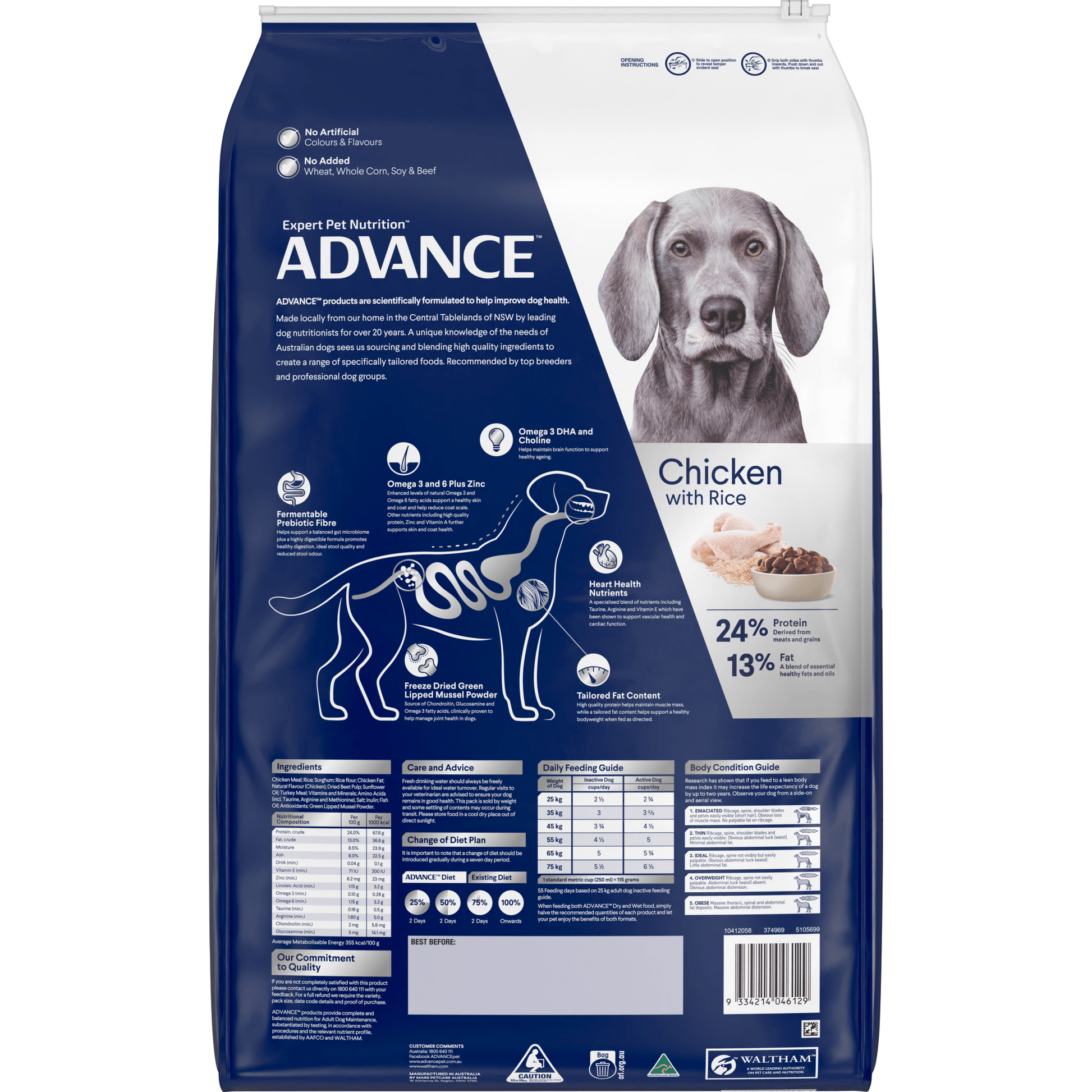 Advance Dry Dog Food Healthy Age Large Breed Chicken 15kg - Woonona Petfoods