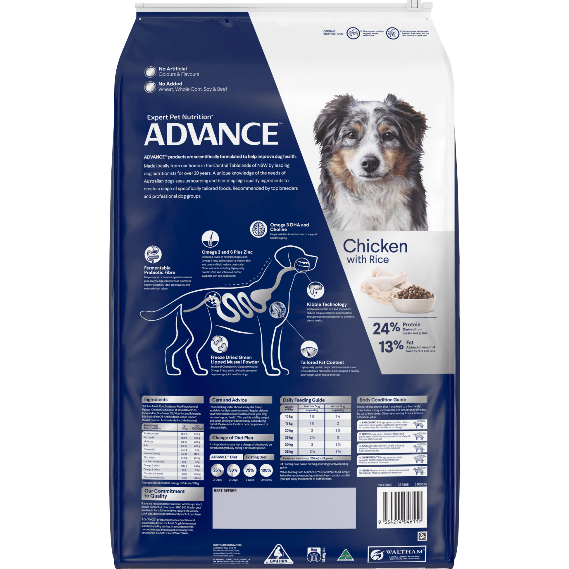 Advance Dry Dog Food Healthy Age Medium Breed Chicken - Woonona Petfoods