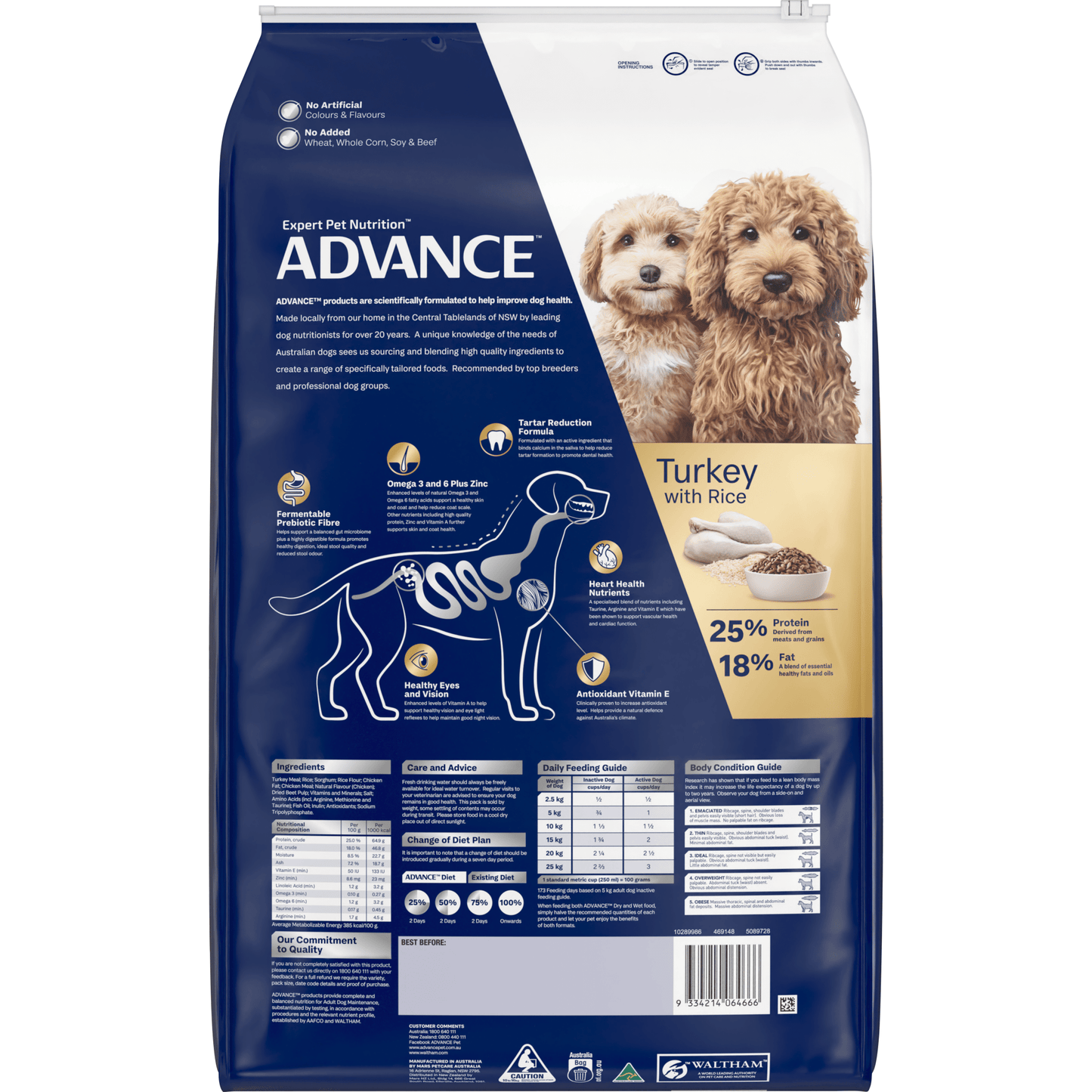 Advance Dry Dog Food Oodles Small Breed Turkey and Rice - Woonona Petfoods