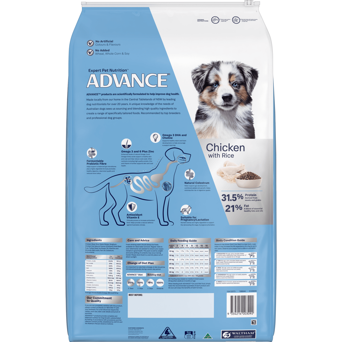 Advance Dry Dog Food Puppy Chicken 15kg - Woonona Petfoods