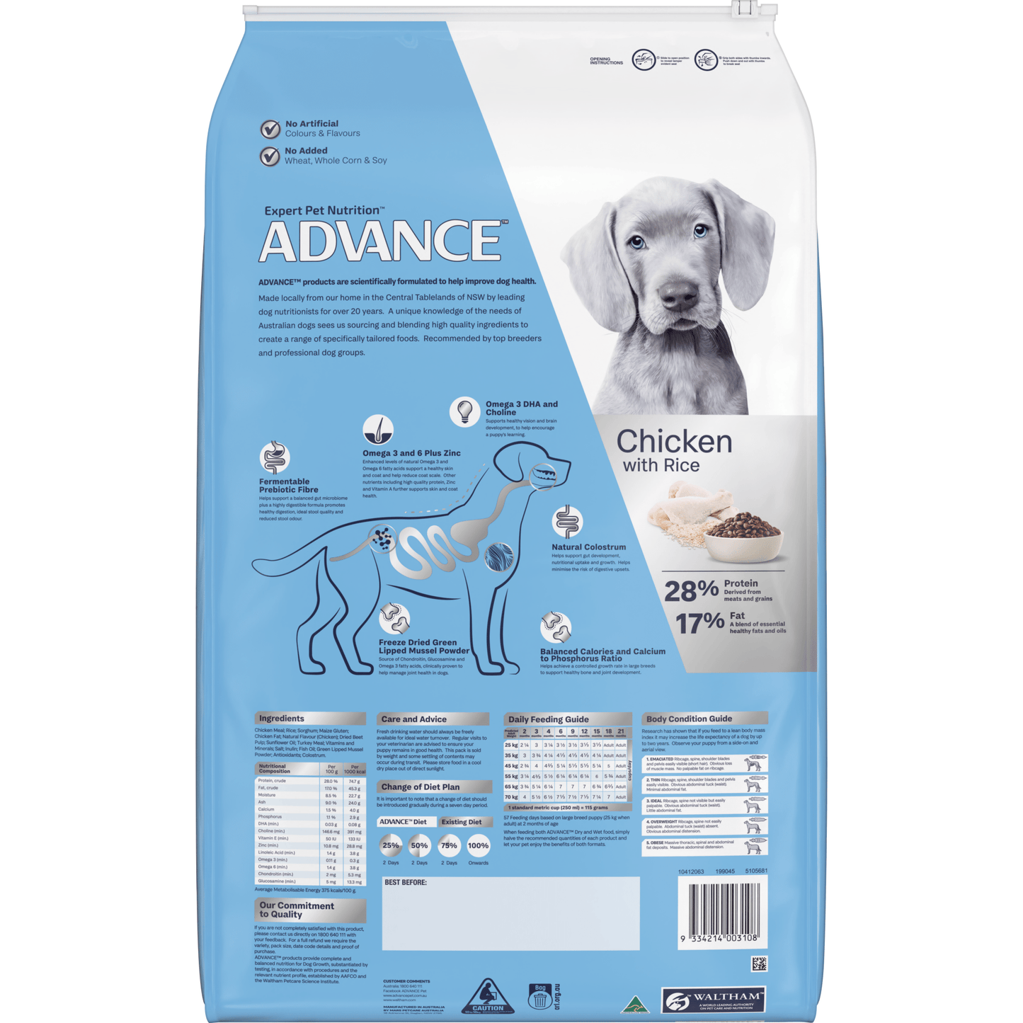 Advance Dry Dog Food Puppy Large Breed - Woonona Petfoods