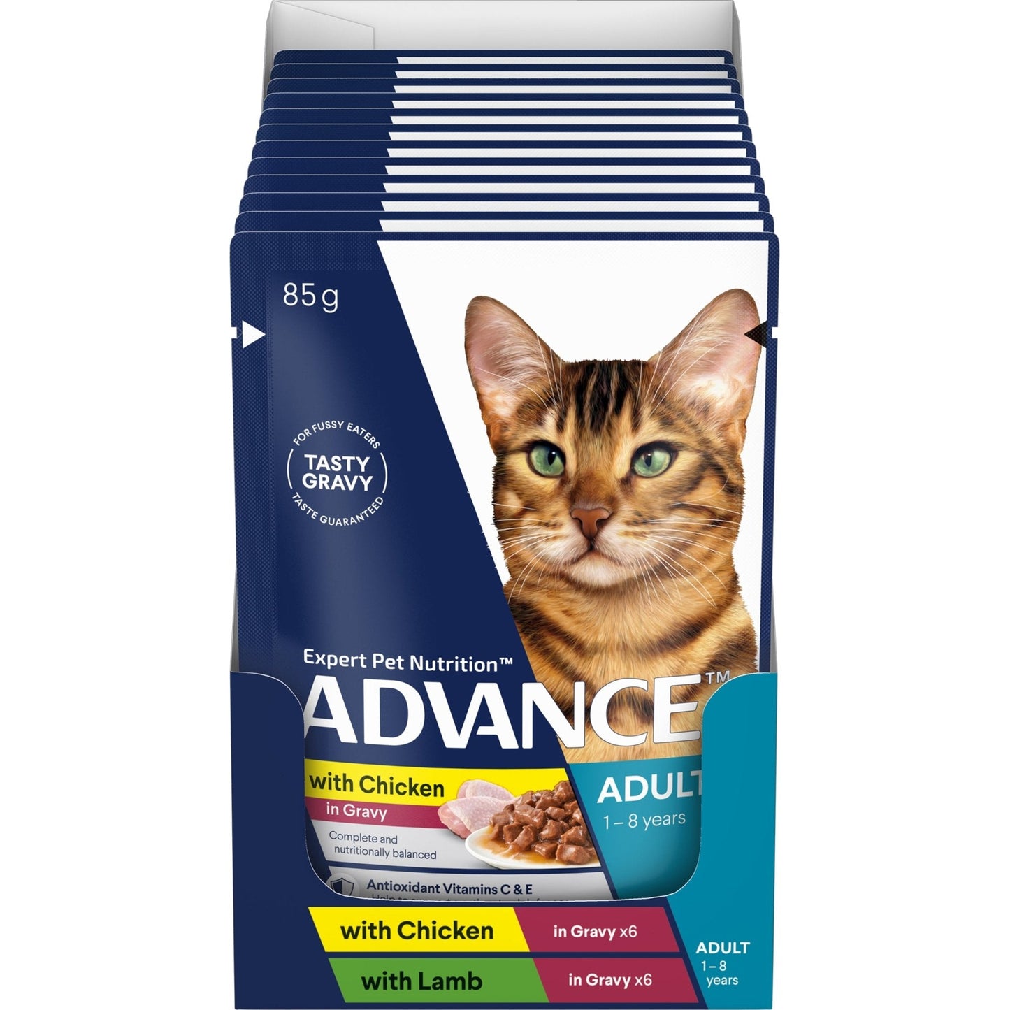 Advance Wet Cat Food Chicken Chunks in Gravy 12x85g - Woonona Petfoods