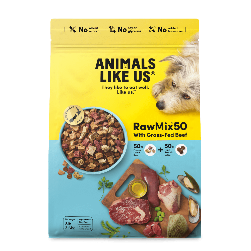 Animals Like Us Raw Mix 50 with Grass Fed Beef Freeze Dried Dog Food - Woonona Petfoods