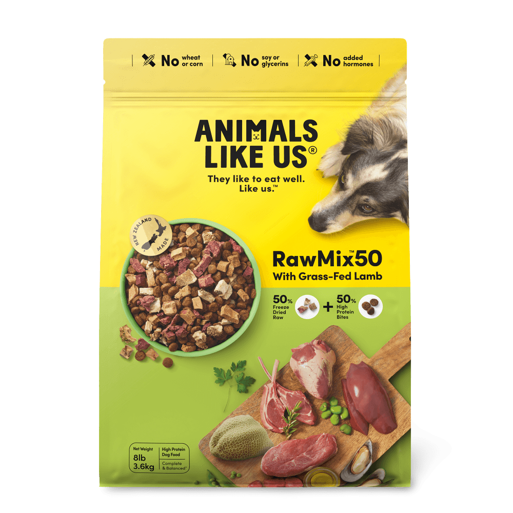 Animals Like Us Raw Mix 50 with Grass Fed Lamb Freeze Dried Dog Food - Woonona Petfoods