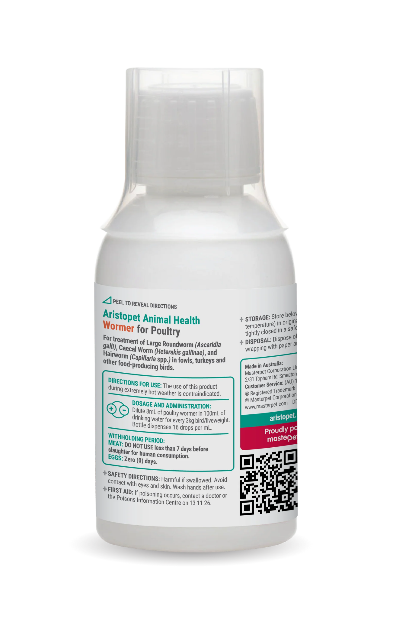 Aristopet Poultry Wormer 125ml - Woonona Petfoods