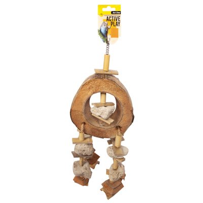Avi One Bird Toy Pumice and Coconut Ring with Bamboo 54cm - Woonona Petfoods