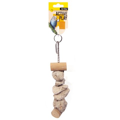 Avi One Bird Toy Wood & Pumice Rocks