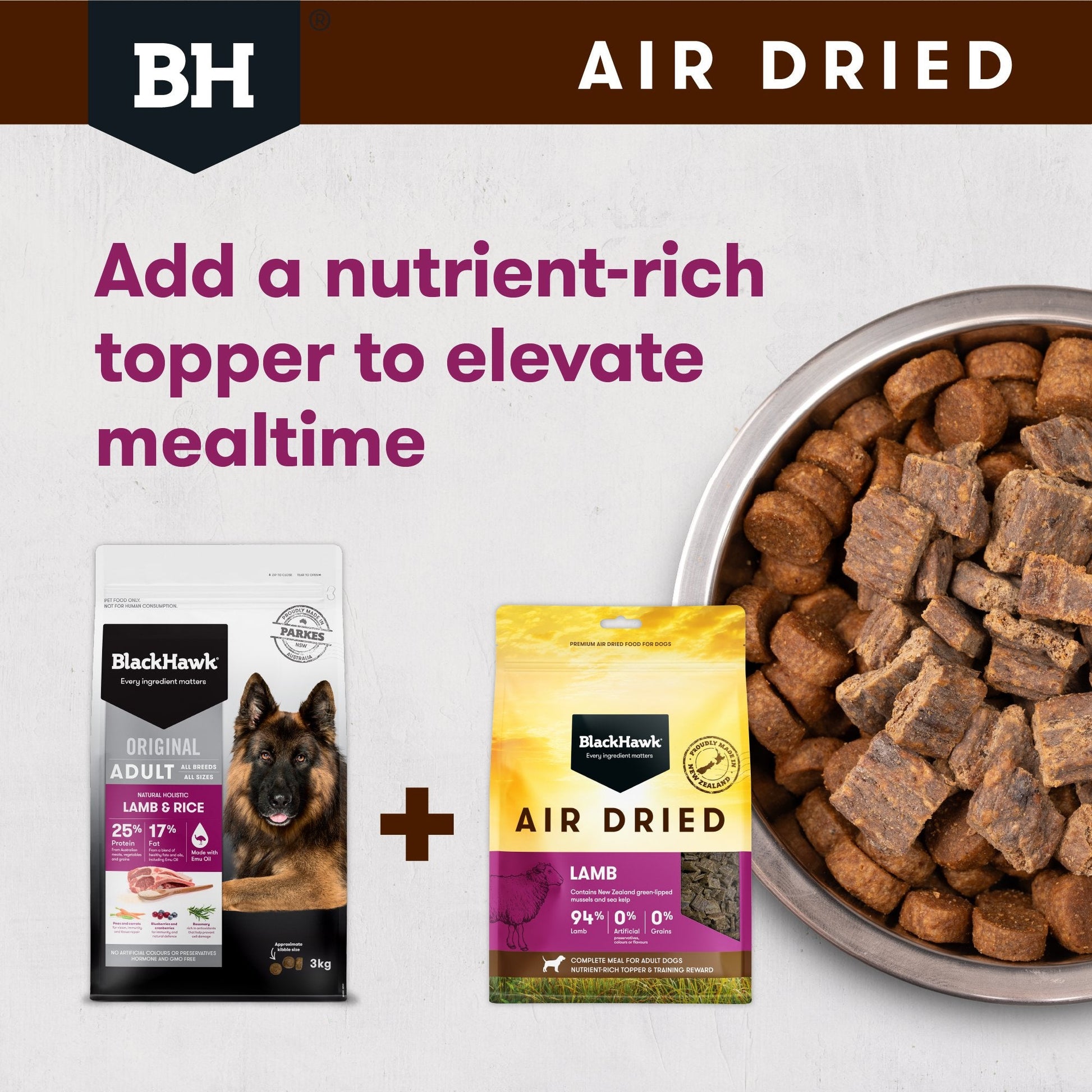 Black Hawk Air Dried Lamb Dog Food - Woonona Petfoods