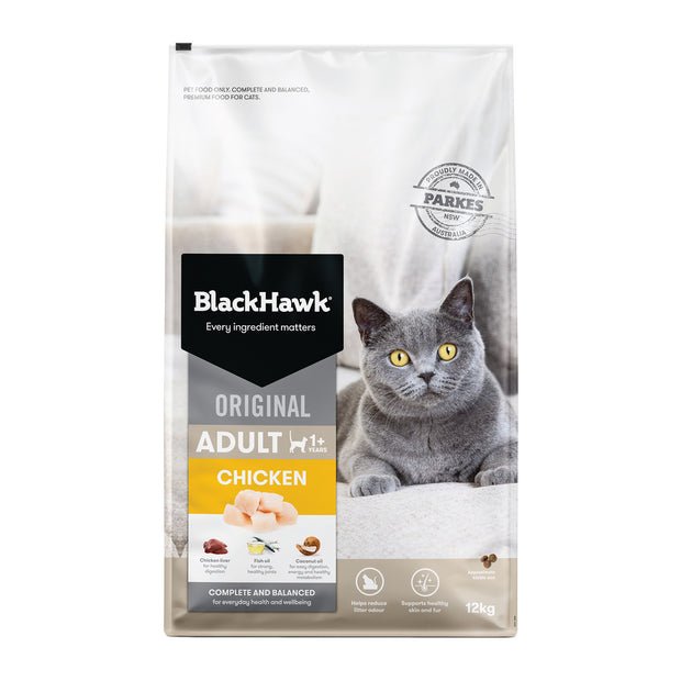 Black Hawk Dry Cat Food Adult Chicken 12kg - Woonona Petfood & Produce