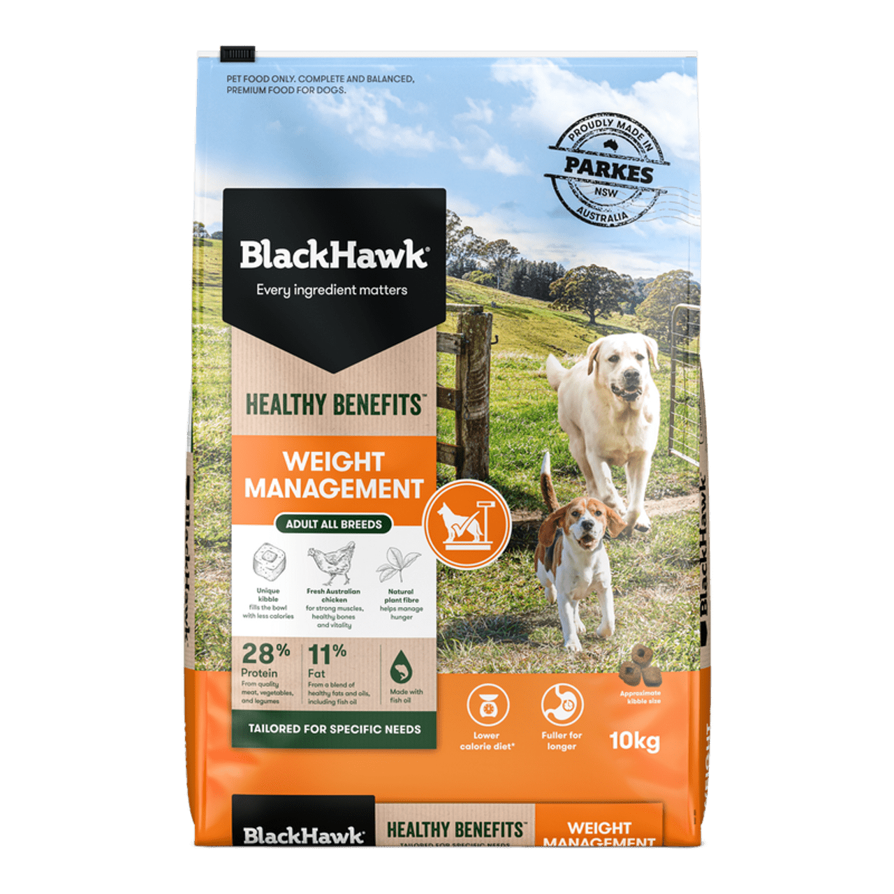 Black Hawk Dry Dog Food Healthy Benefits Weight Management - Woonona Petfoods