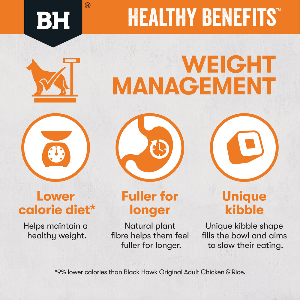 Black Hawk Dry Dog Food Healthy Benefits Weight Management - Woonona Petfoods