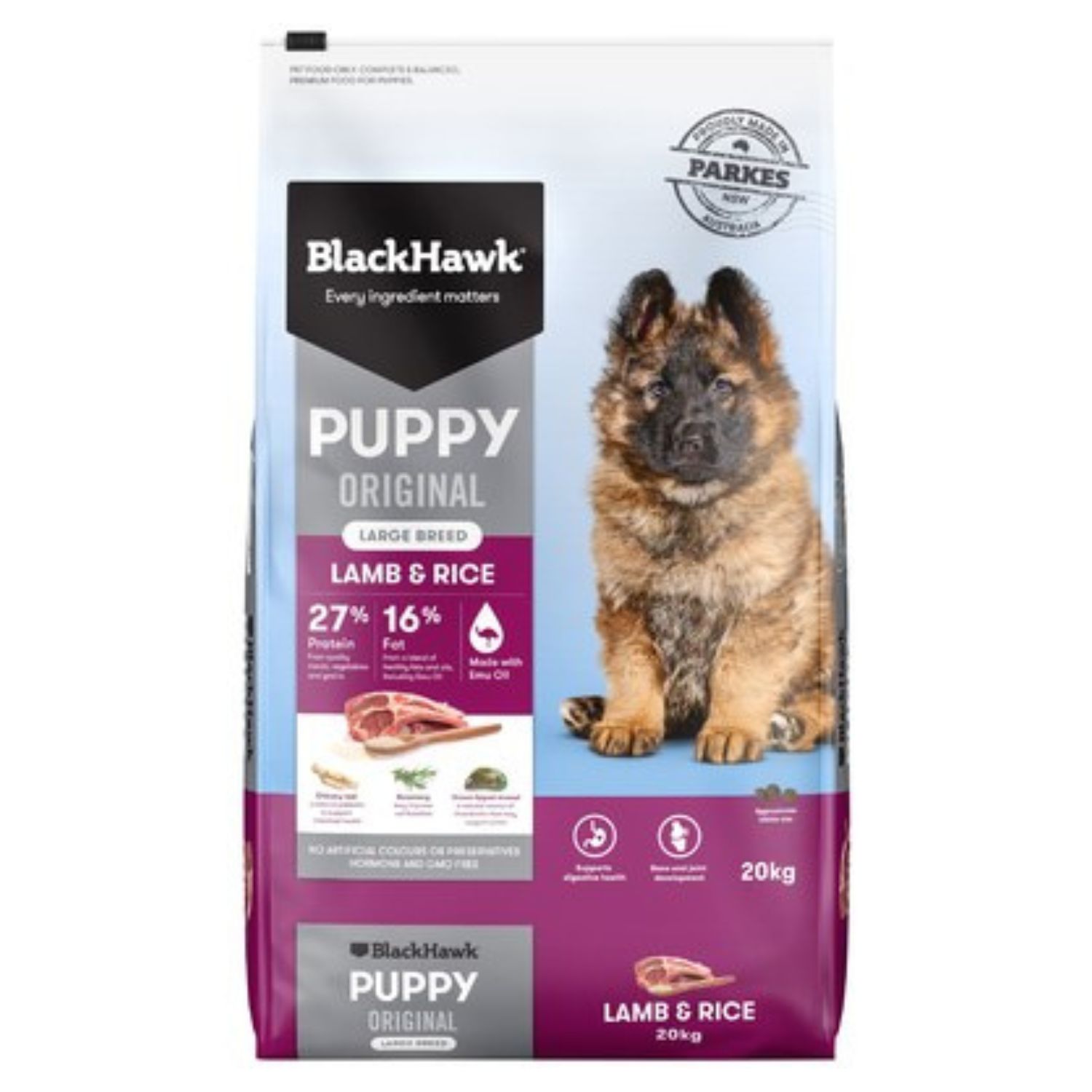 Black Hawk Dry Dog Food Puppy Large Breed Lamb and Rice - Woonona Petfoods