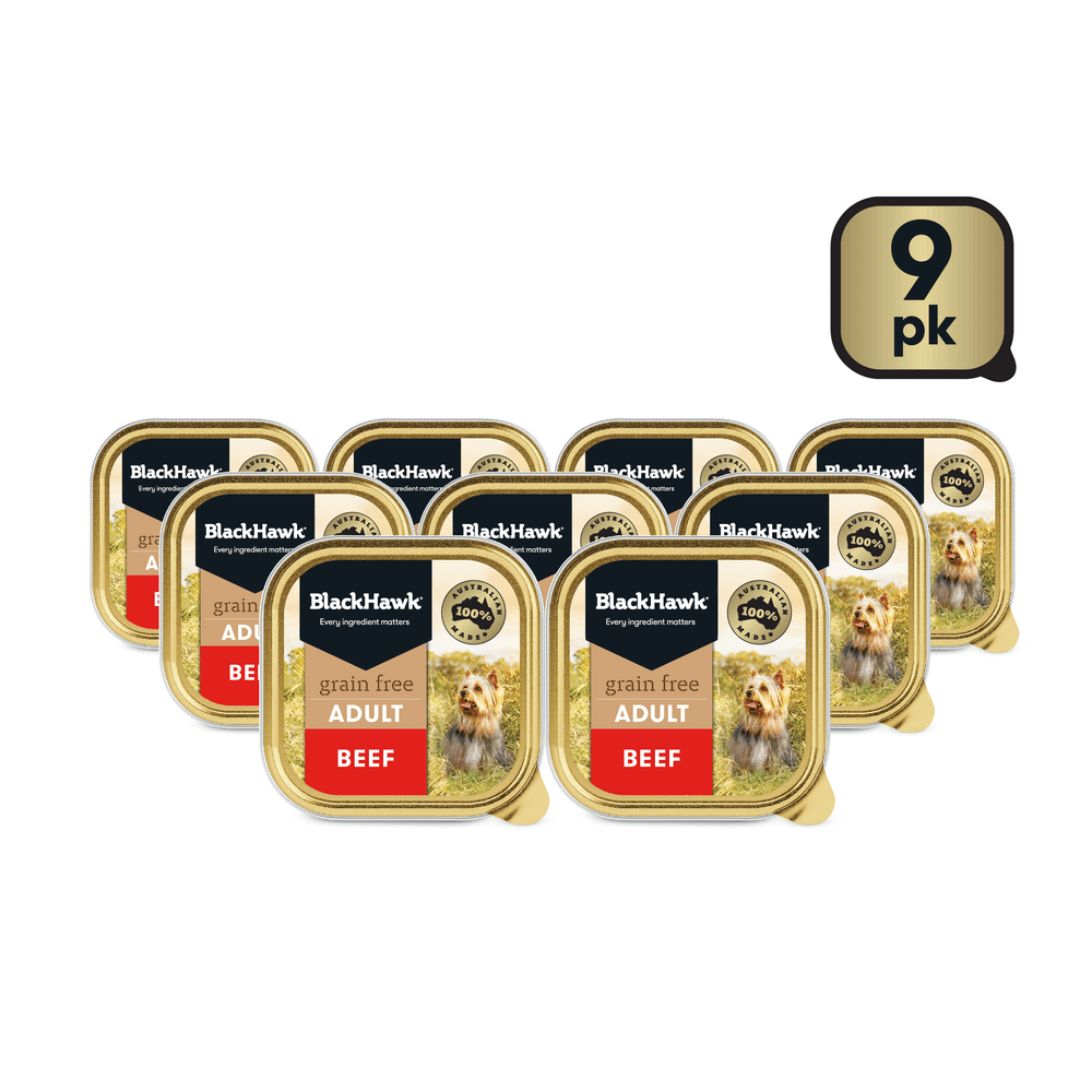 Black Hawk Grain Free Wet Dog Food 100g x 9 Beef - Woonona Petfoods