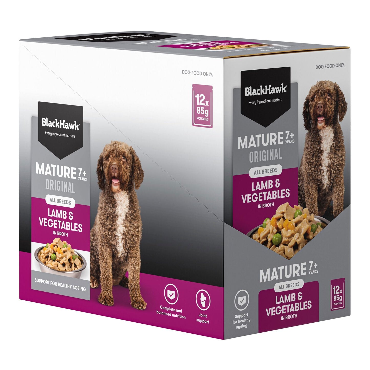 Black Hawk Wet Dog Food Mature 7+ Lamb and Vegetables 85g - Woonona Petfoods