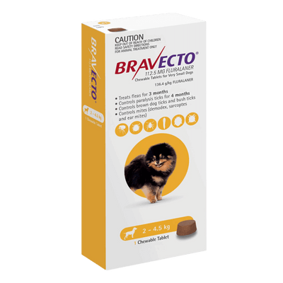 Bravecto Chew for Dogs 2-4.5kg Yellow