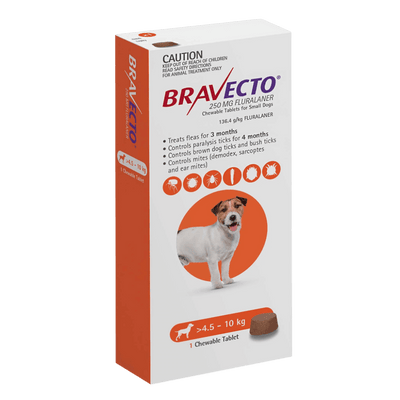 Bravecto Chew for Dogs 4.5-10kg Orange