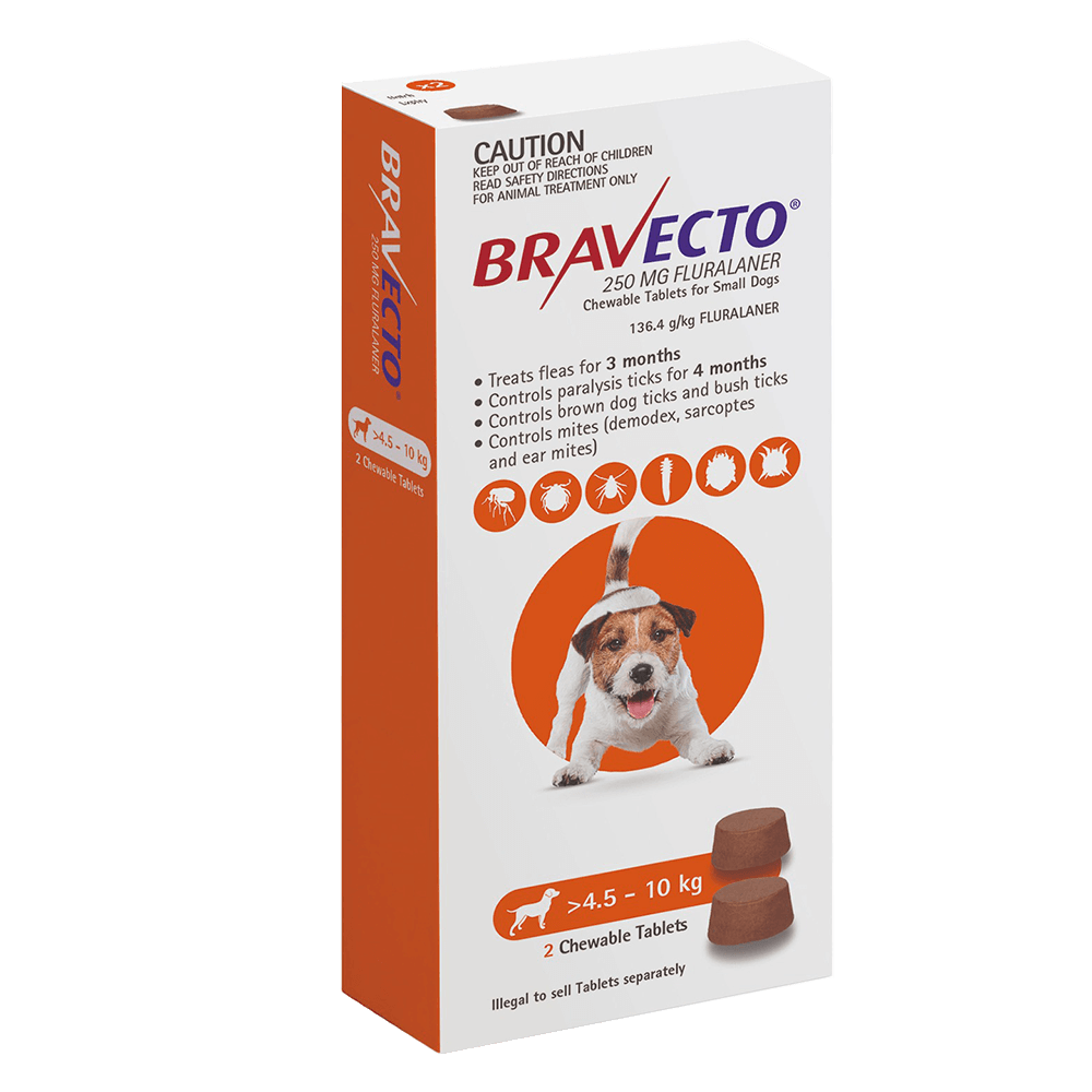 Bravecto Chew for Dogs 4.5 - 10kg Orange - Woonona Petfoods