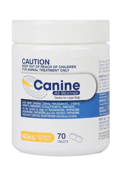 Canine All Wormer 40kg Tablet - Main Image
