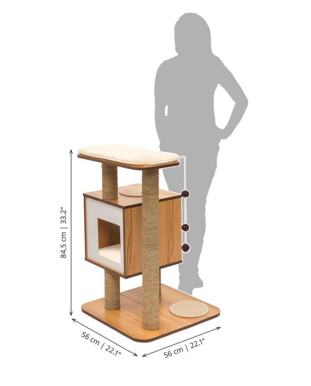 Catit Vesper Raised Cat Home Walnut Base with Platform - Woonona Petfoods