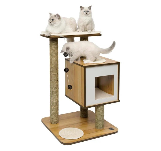 Catit Vesper Raised Cat Home Walnut Base with Platform - Woonona Petfoods