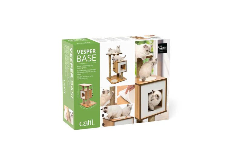 Catit Vesper Raised Cat Home Walnut Base with Platform - Woonona Petfoods