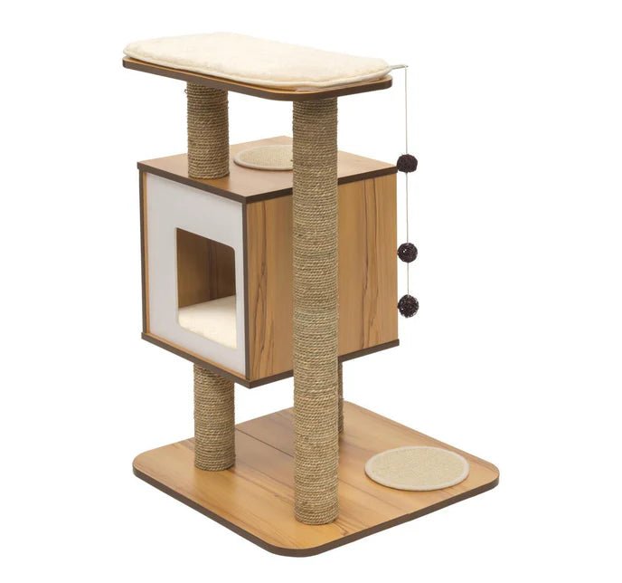 Catit Vesper Raised Cat Home Walnut Base with Platform - Woonona Petfoods