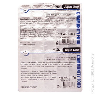 Community Diet Frozen 110g Aqua One - Woonona Petfood & Produce