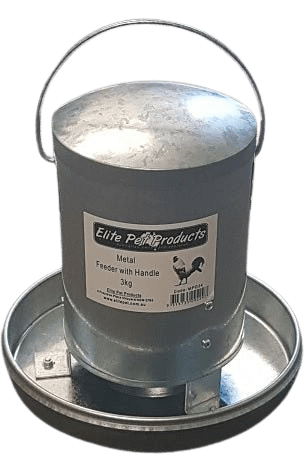 Elite Pet Metal Poultry Feeder Metal with Handle 3kg