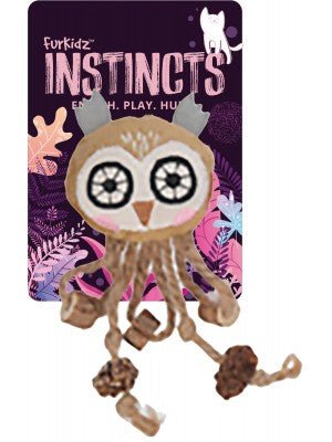 Furkidz Cat Toy Burlap Owl