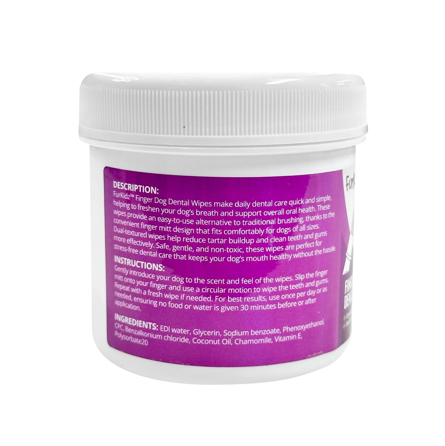 Furkidz Finger Dental Wipes for Dogs 50 Pcs - Woonona Petfoods