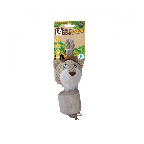 FurKidz Mighty Chomp Safari Coffee Wood Cheetah with Rope 25cm - Woonona Petfoods