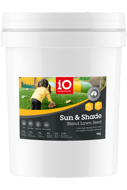 Grass Seed IO Sun and Shade Blend Lawn Seed 4kg - Woonona Petfoods