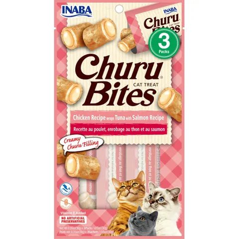 Inaba Chura Bites Chicken Recipe with Tuna and Salmon Cat Treat 3 x 10g - Woonona Petfoods
