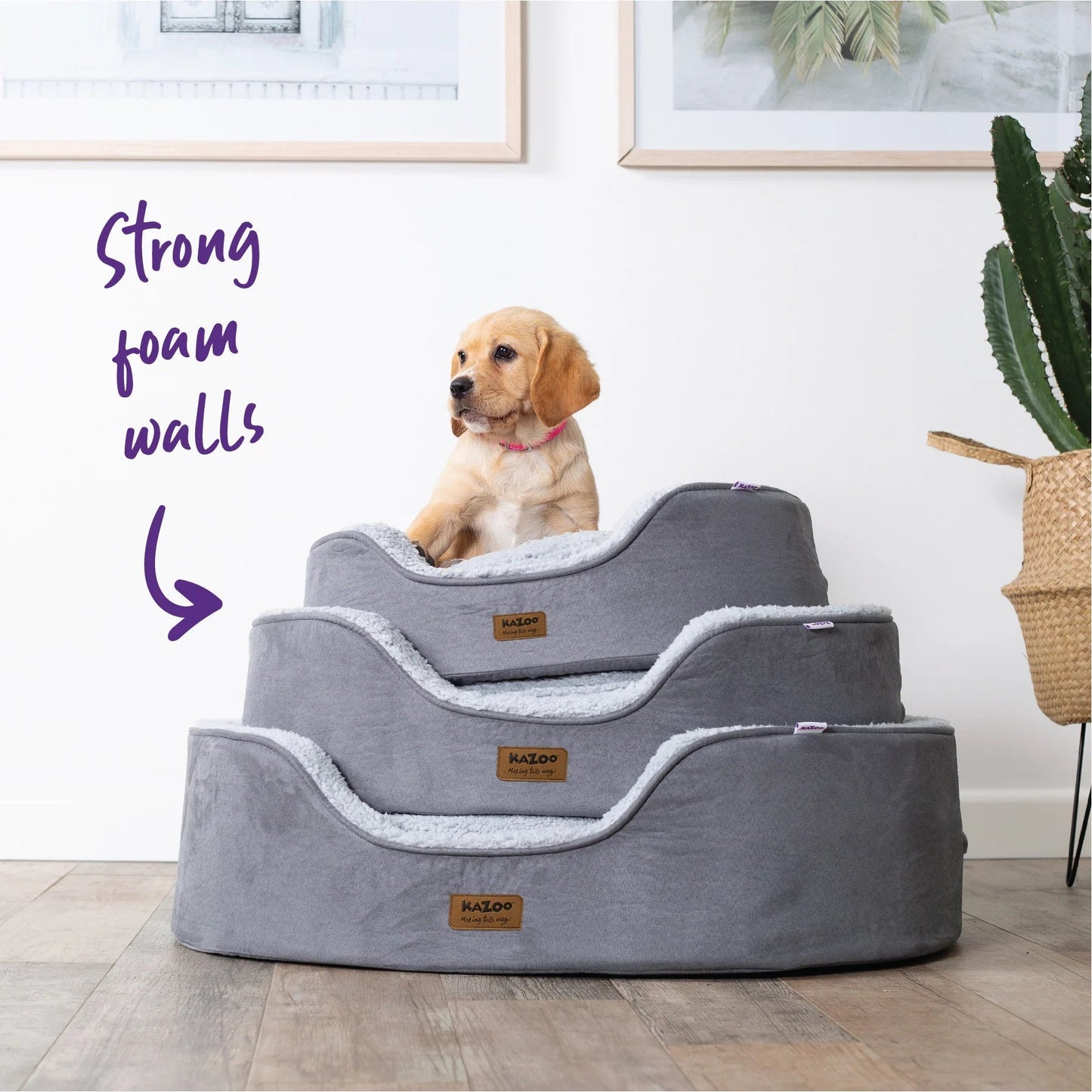 Kazoo Dog Bed Manhattan Grey & White - Woonona Petfoods