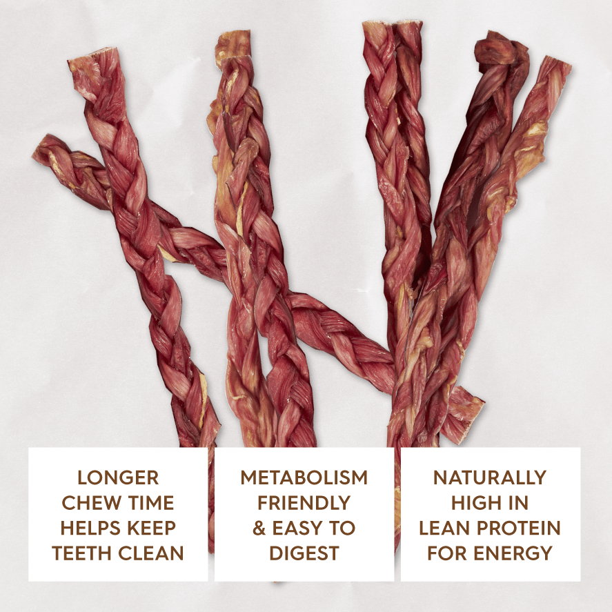 Kazoo Prime Cuts Braided Beef Sticks 20cm 6 Pack - Woonona Petfoods