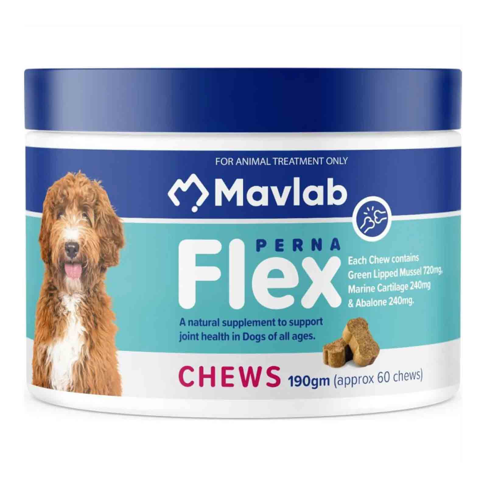 Mavlab Pernaflex Chews for Dogs 60 Chews 190g - Woonona Petfoods