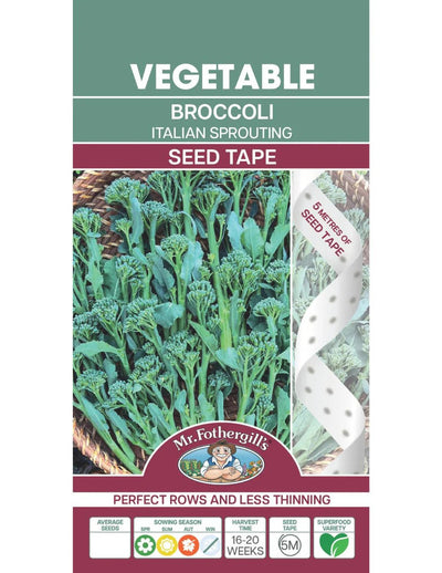 Mr Fothergills Broccoli Italian Sprouting Seed Tape