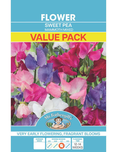 Mr Fothergills Sweet Pea Mammoth Mixed Pack