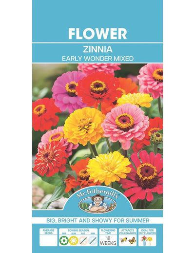 Mr Fothergills Zinnia Early Wonder Mixed